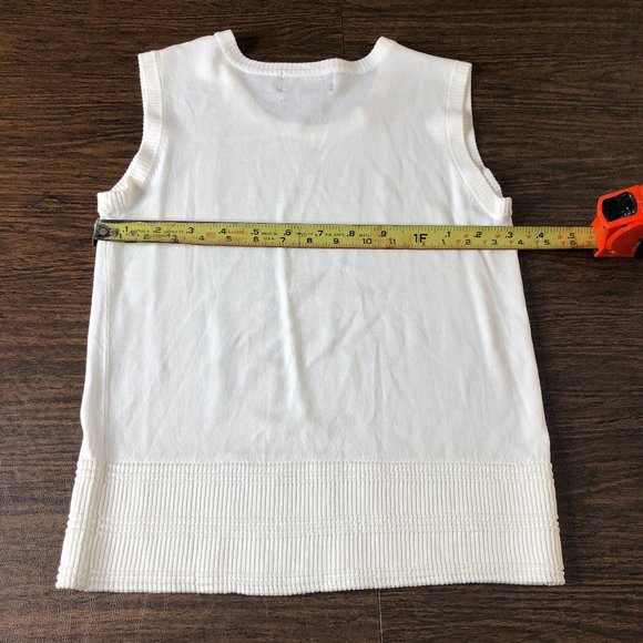 Finity Womens White Sleeveless Top Rayon/Nylon - Picture 4 of 5